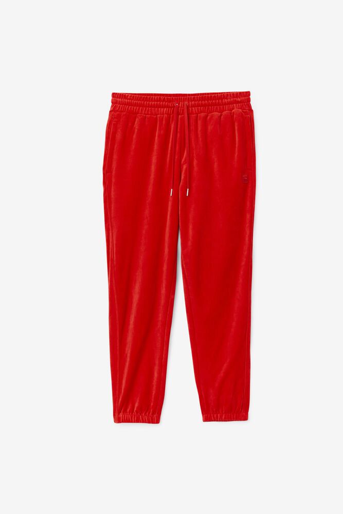 Fila Pants Deverall Velour Mens Red - India ZQS-960253